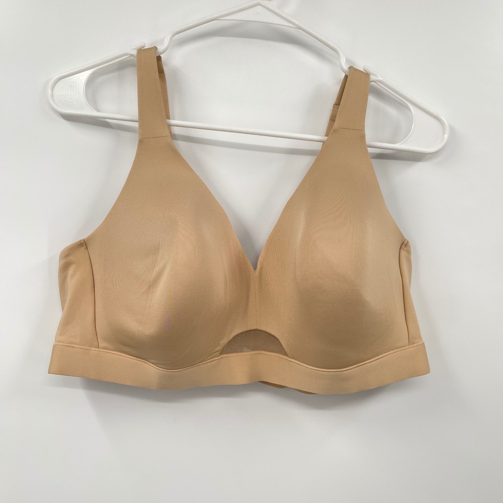 Cacique 44B Lightly Lined No Wire Comfort Bra Beige Full Coverage